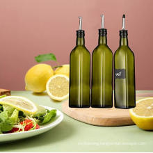 Hot-Selling Square Glass Olive Oil Bottle, Dark Green Camellia Oil Glass Bottle